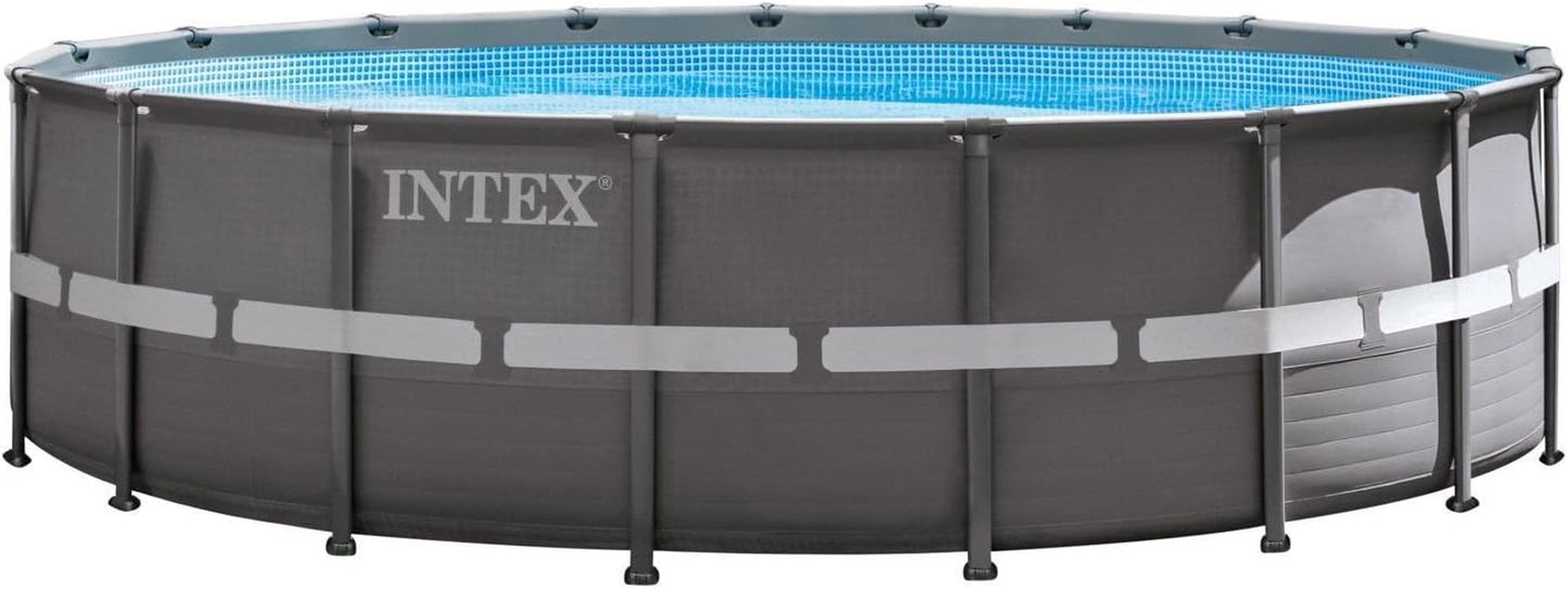Intex 26324GN Ultra Rondo Frame Pool Set, 19156 L, Grau, Durchmesser 488 X 122 Cm